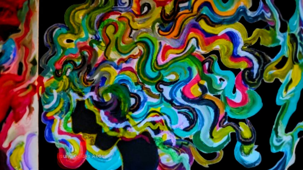 Colorful abstract pattern on a black background