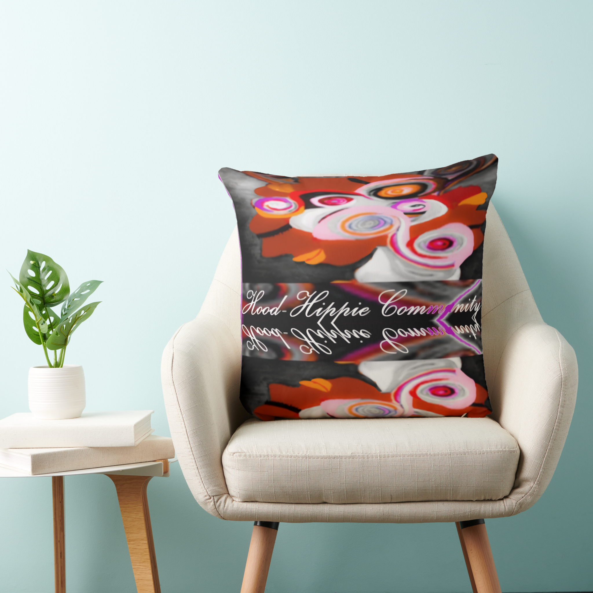 'Hood-Hippie Community' Throw Pillow